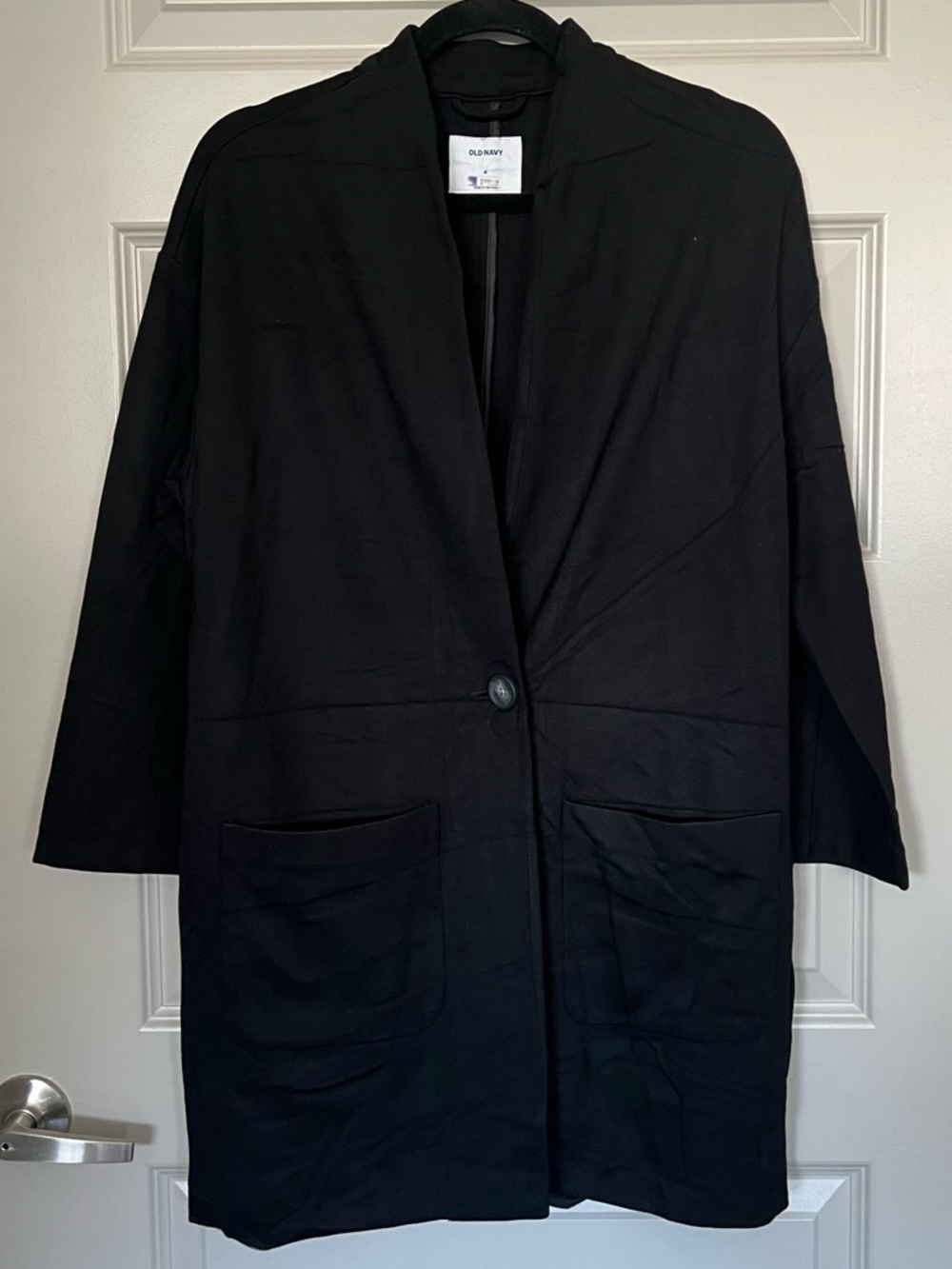 Old Navy Black Single-Button Longline Blazer